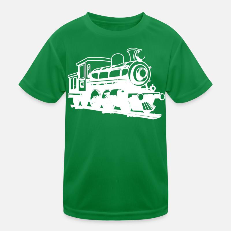Locomotive Drawing Kids Functional T-Shirt