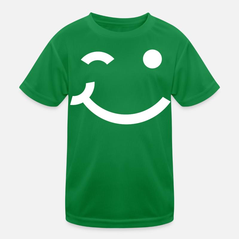 Winking face, Wink smile Kids Functional T-Shirt