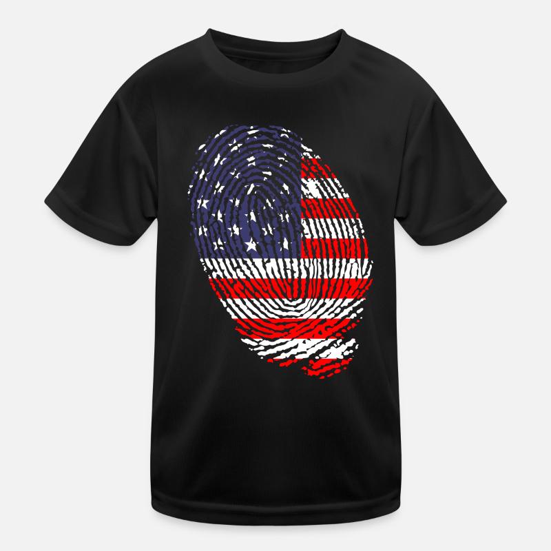 Fingerabdrücke der US-Flagge Kinder Funktions-T-Shirt