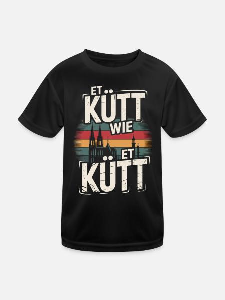 Köln Et Kütt Wie Et Kütt Kölner Grundgesetz Kölsch - Kinder Funktions-T-Shirt - Schwarz - Vorne