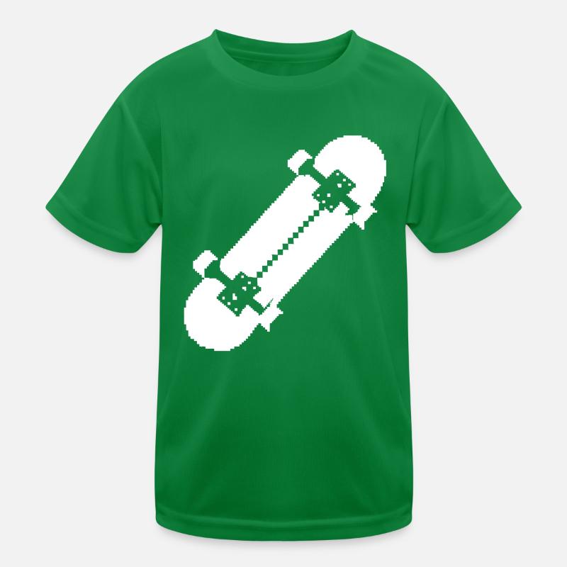 Skateboard Pixel Kunst Kinder Funktions-T-Shirt