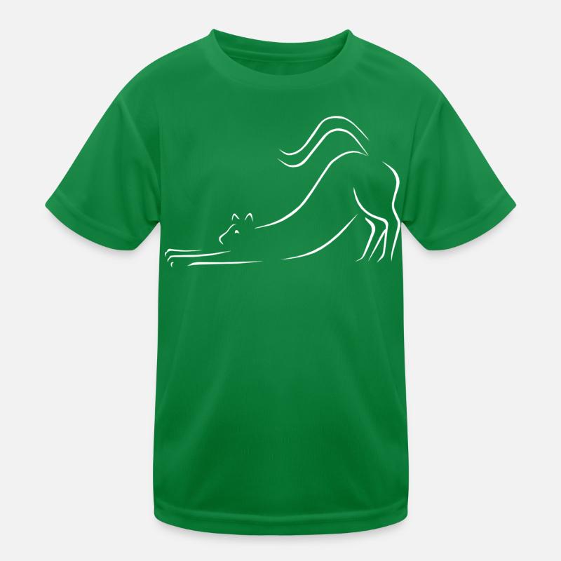 Cat line art drawing Kids Functional T-Shirt