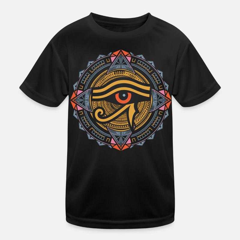 Mandala de l’Oeil de Râ | Art égyptien psychédélique T-shirt sport Enfant