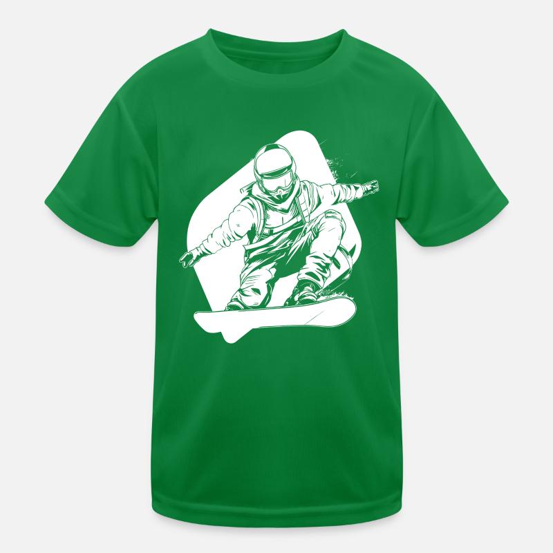 Graphique de snowboarder drôle T-shirt sport Enfant