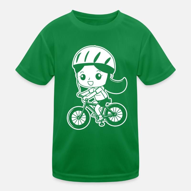 Cyclist Comic Style Kids Functional T-Shirt