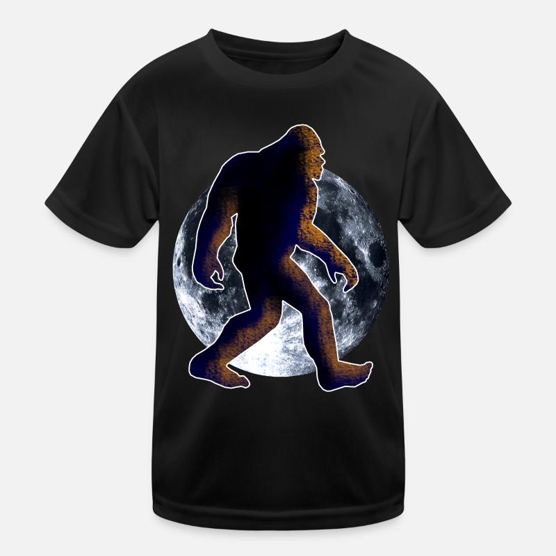 Bigfoot Sasquatch and moon Kids Functional T-Shirt