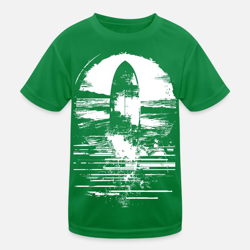 Surfboard Drawing Kids Functional T-Shirt