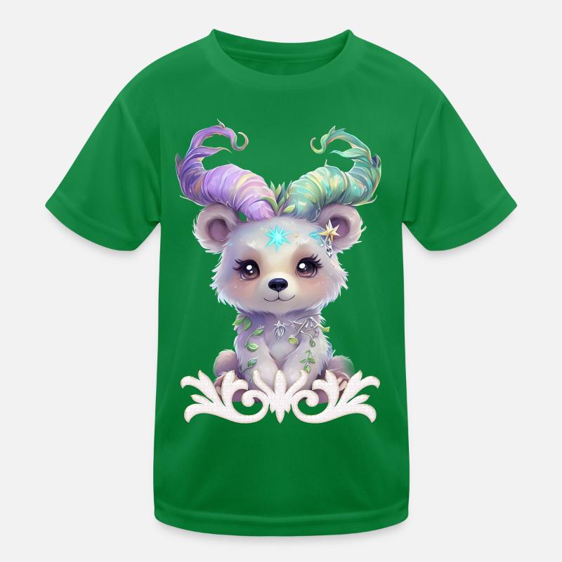 Magical bear cub in pastel glitter. Kids Functional T-Shirt