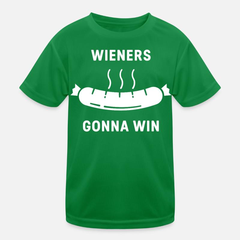 Wieners Gonna Win | BBQ Sausage Kids Functional T-Shirt