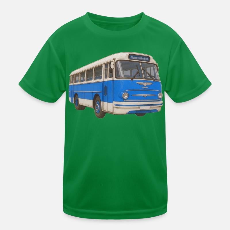 Alter blauer Bus Kinder Funktions-T-Shirt