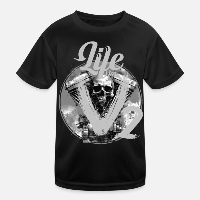 V-Twin Motorrad Skull Design Kinder Funktions-T-Shirt