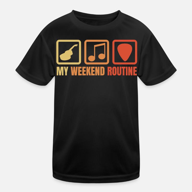 Gitarrist Wochenendroutine Kinder Funktions-T-Shirt