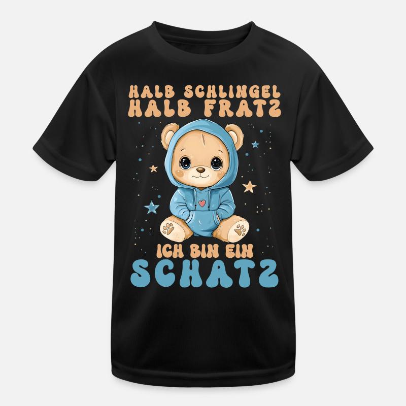 Halb Schlingel Halb Fratz Schatz Bär Bärchen Kinder Funktions-T-Shirt