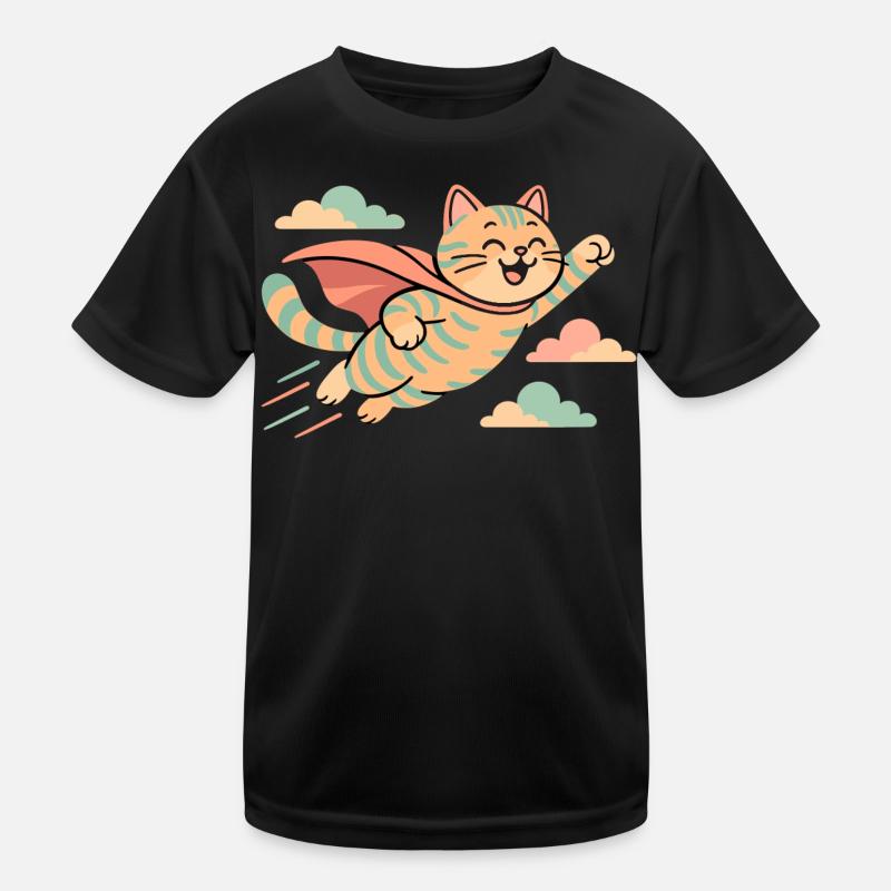 Super Katze Britisch Kurzhaar getigert Geschenk Kinder Funktions-T-Shirt