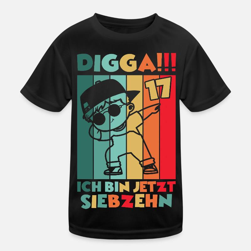 Digga Ich Bin 17 Jahre 17 Geburtstag Dabbing Junge Kinder Funktions-T-Shirt