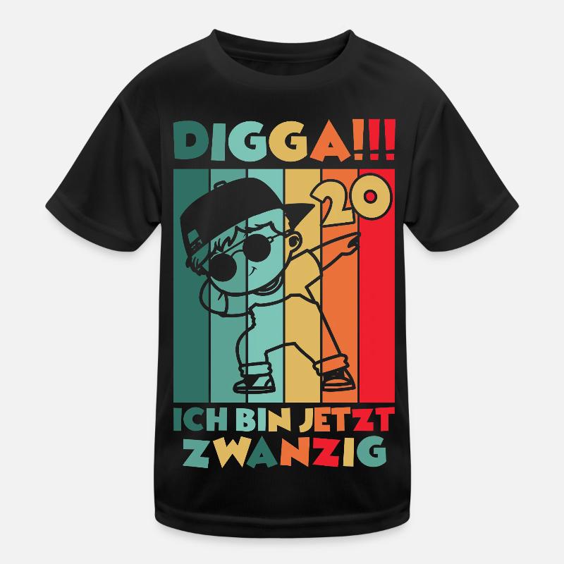 Digga Ich Bin 20 Jahre 20 Geburtstag Dabbing Junge Kinder Funktions-T-Shirt