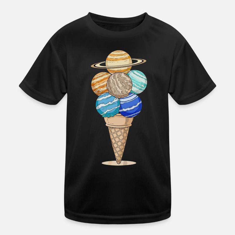 Planet Cream Cone in Anime Style Kids Functional T-Shirt