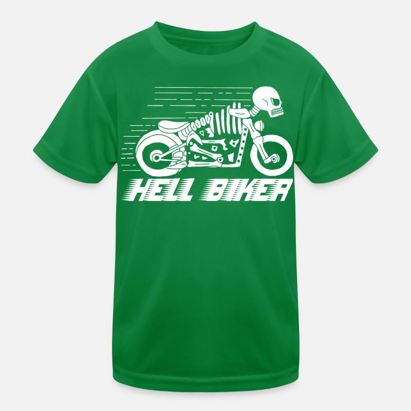 Skeleton-Biker Kinder Funktions-T-Shirt
