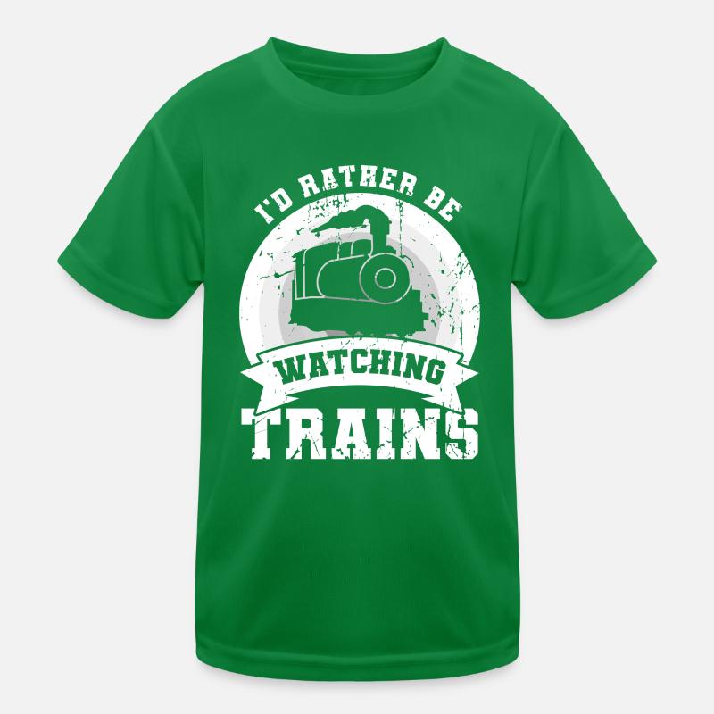I'd rather watch trains Kids Functional T-Shirt
