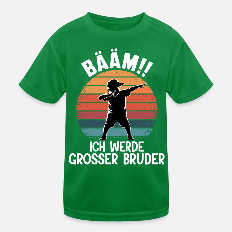Bääm Ich werde grosser Bruder Dab Cap Schweizer Kinder Funktions-T-Shirt