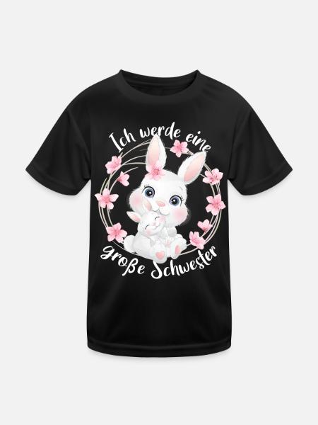 Nachwuchs Verkünden Ich Werde Große Schwester 2027 - Kinder Funktions-T-Shirt - Schwarz - Vorne
