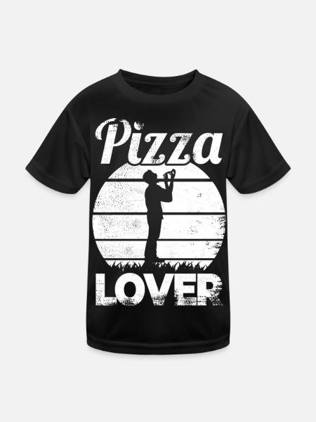 Pizza Enthusiast - Kinder Funktions-T-Shirt - Schwarz
