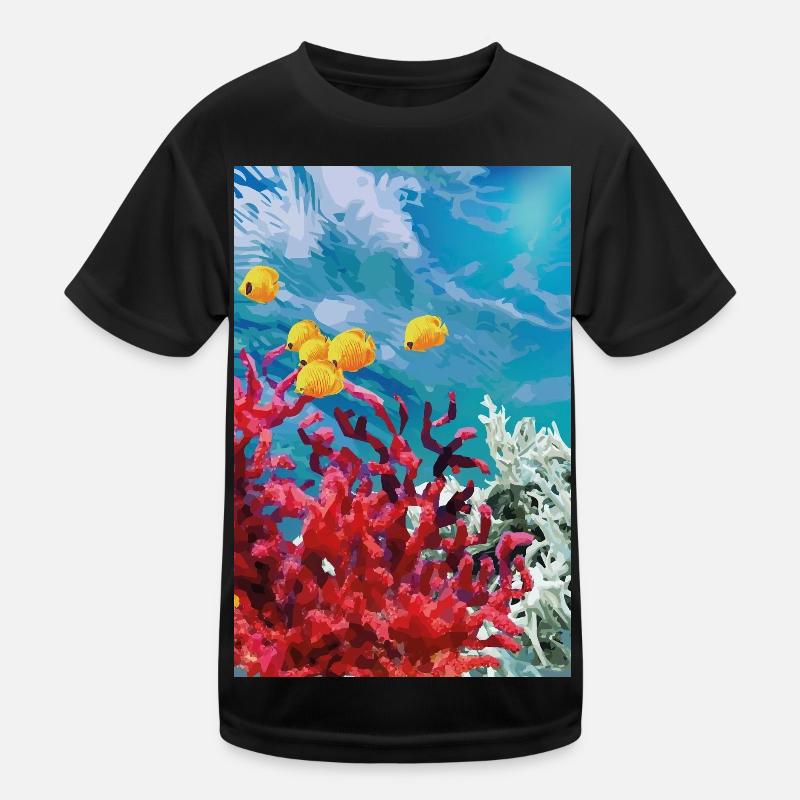 Monde sous-marin vibrant du récif corallien T-shirt sport Enfant