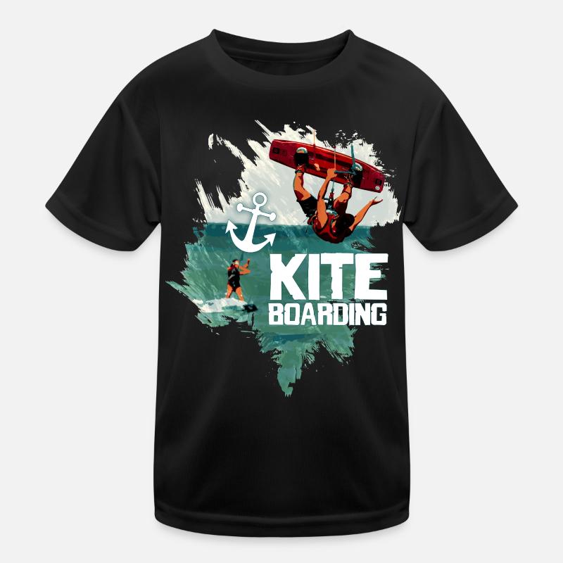 Ride the Wind - Kinder Funktions-T-Shirt - Schwarz