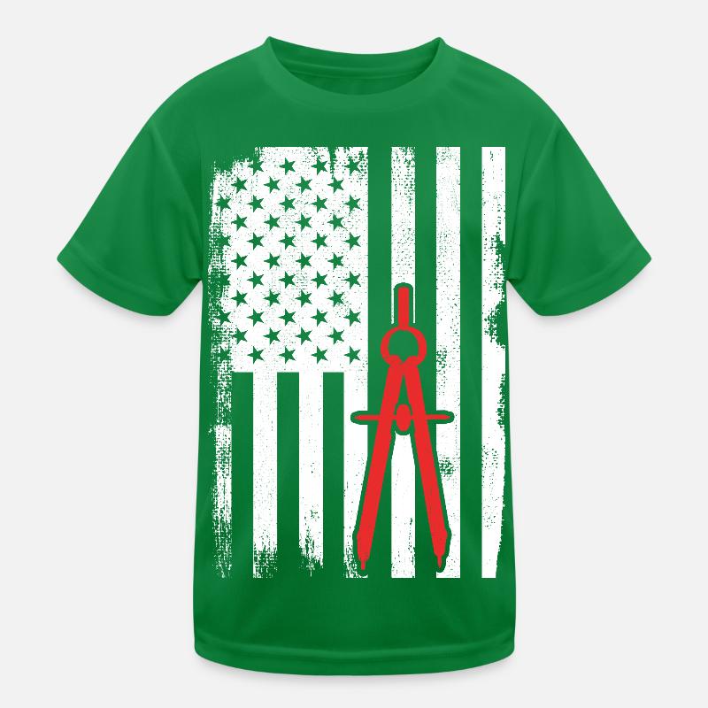 Architecture USA Drapeau T-shirt sport Enfant