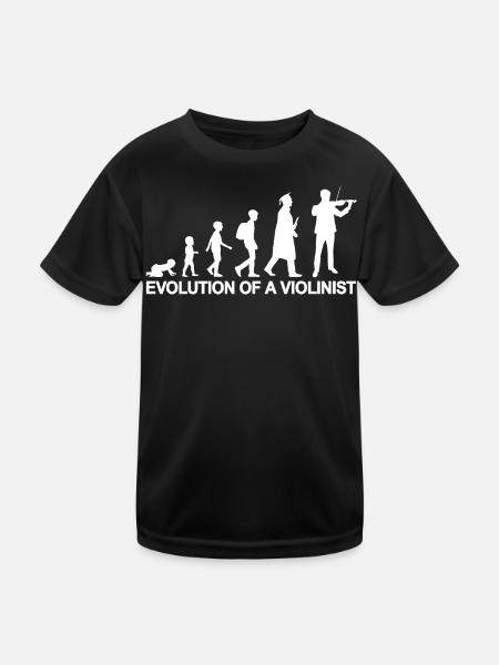 Entwicklung eines Violinist - Kinder Funktions-T-Shirt - Schwarz - Vorne