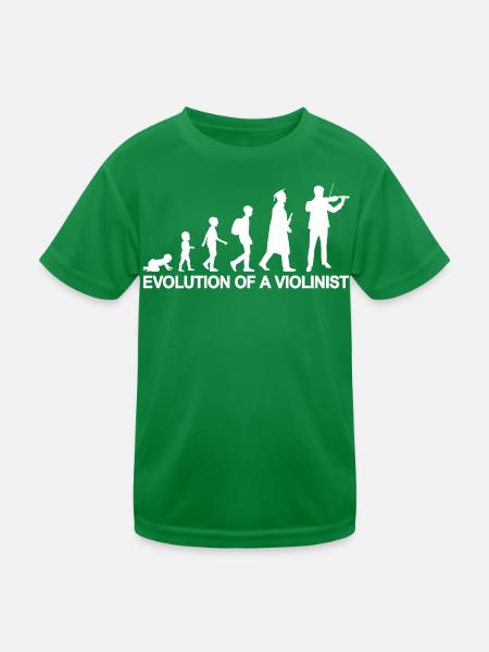 Entwicklung eines Violinist - Kinder Funktions-T-Shirt - Kelly Green - Vorne