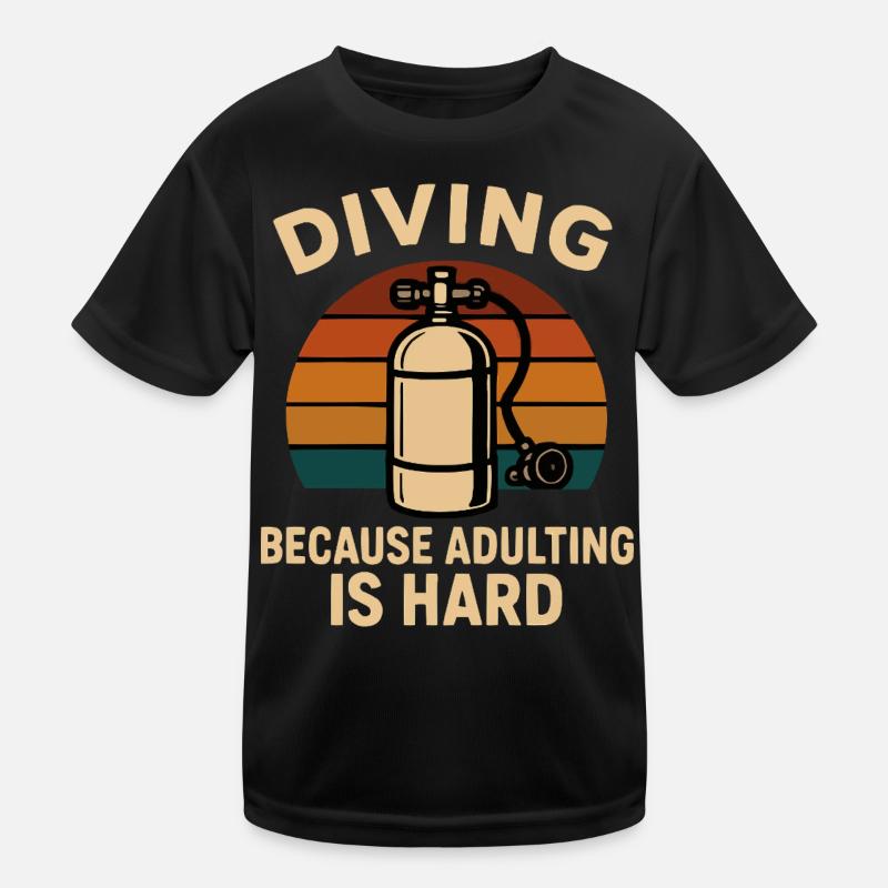 Diving Escape – When adulthood is annoying - Kids Functional T-Shirt - black