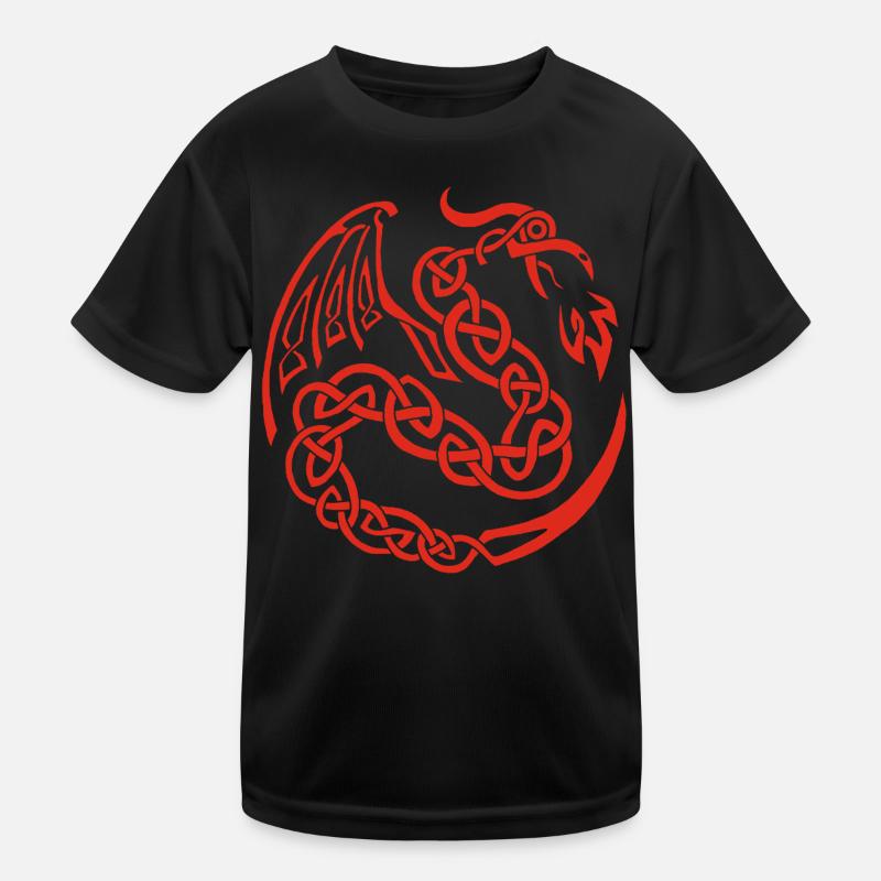 Dragon celte rouge T-shirt sport Enfant