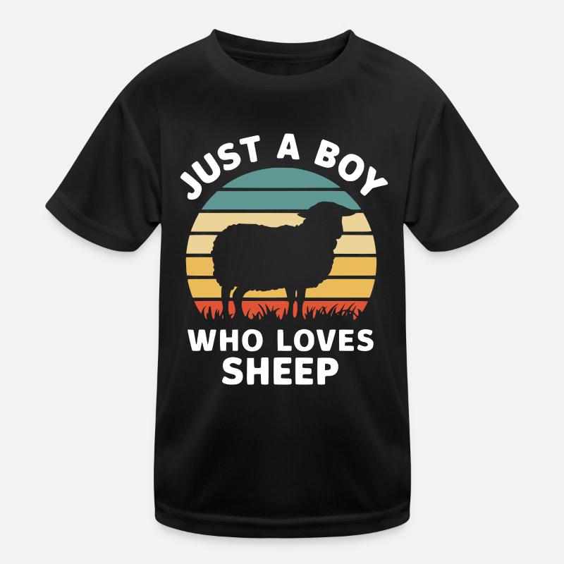 Juste un garçon qui aime les moutons T-shirt sport Enfant
