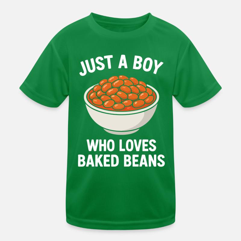 Nur ein Junge, der gebackene Bohnen liebt Kinder Funktions-T-Shirt