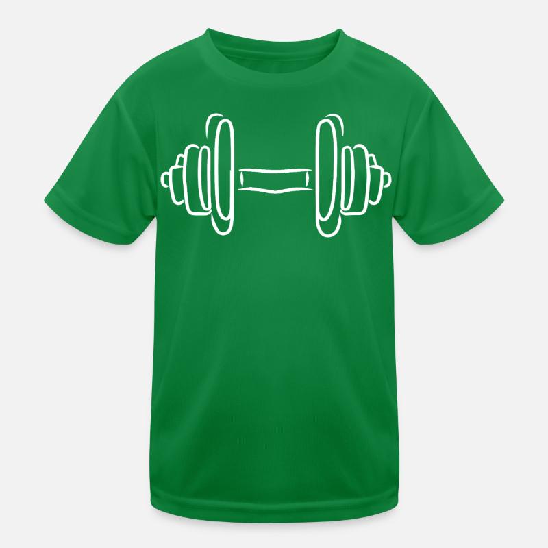Dumbbell Drawing Kids Functional T-Shirt