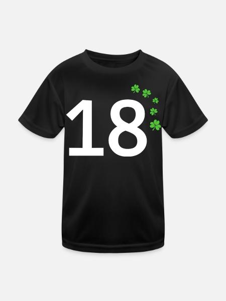 18 - Kinder Funktions-T-Shirt - Schwarz - Vorne