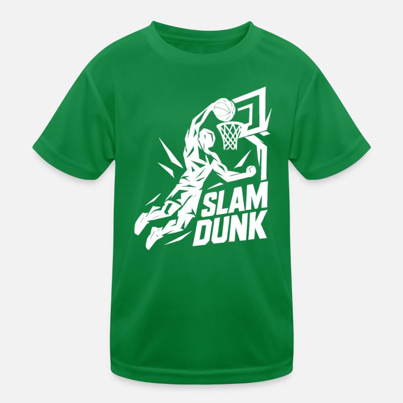 Basketball Slam Dunk Throw Player Dunking Gift Kids Functional T-Shirt