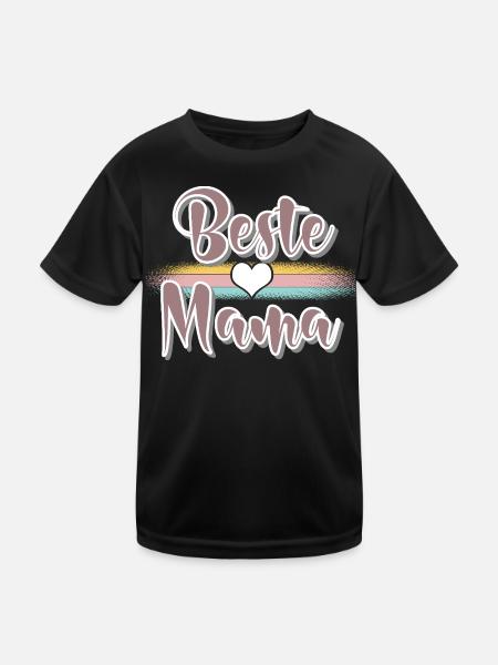 Mama - Kinder Funktions-T-Shirt - Schwarz - Vorne