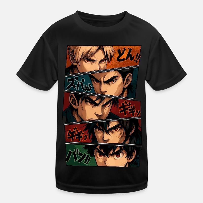 Intensive Anime-Silhouetten – Squad Kinder Funktions-T-Shirt