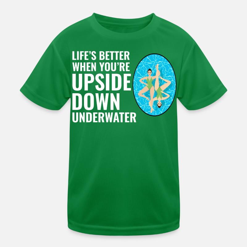 Life’s Better Upside Down Underwater Swimming Kids Functional T-Shirt