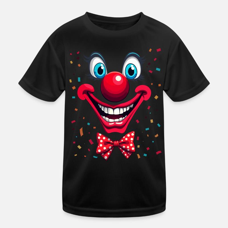 Buntes Clownsgesicht mit Fliege Kinder Funktions-T-Shirt