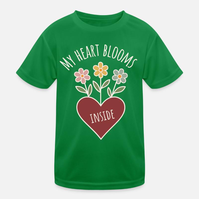 Herzblumen mit Positivspruch Kinder Funktions-T-Shirt
