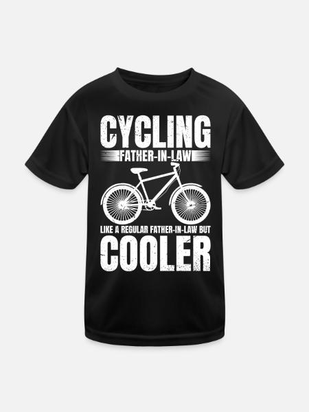 Cycling Father-in-law Bike Rider Cyclist - Kinder Funktions-T-Shirt - Schwarz - Vorne
