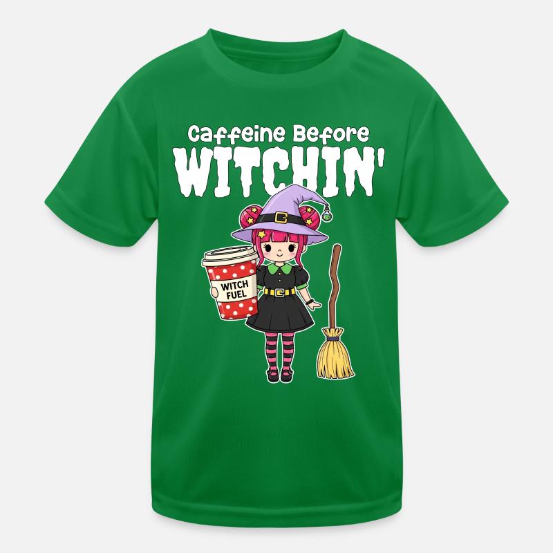 CAFFEINE BEFORE WITCHIN' - WITCH HALLOWEEN Kids Functional T-Shirt