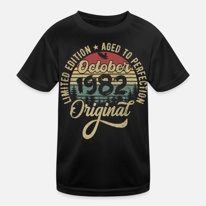 october 1982 anniversary october 1982 october Kids Functional T-Shirt