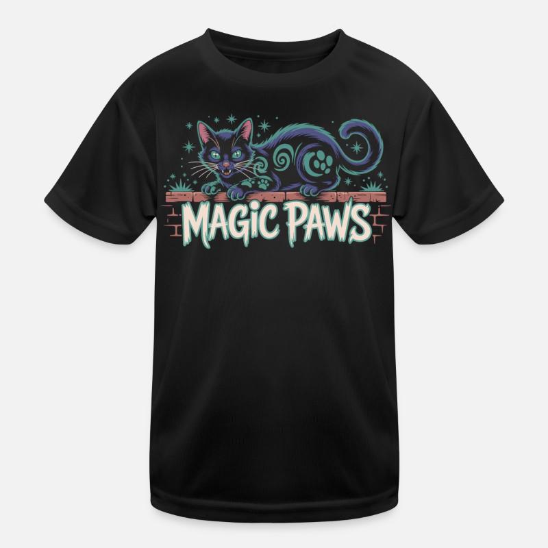 Enchanted Cat Magic Design Kids Functional T-Shirt