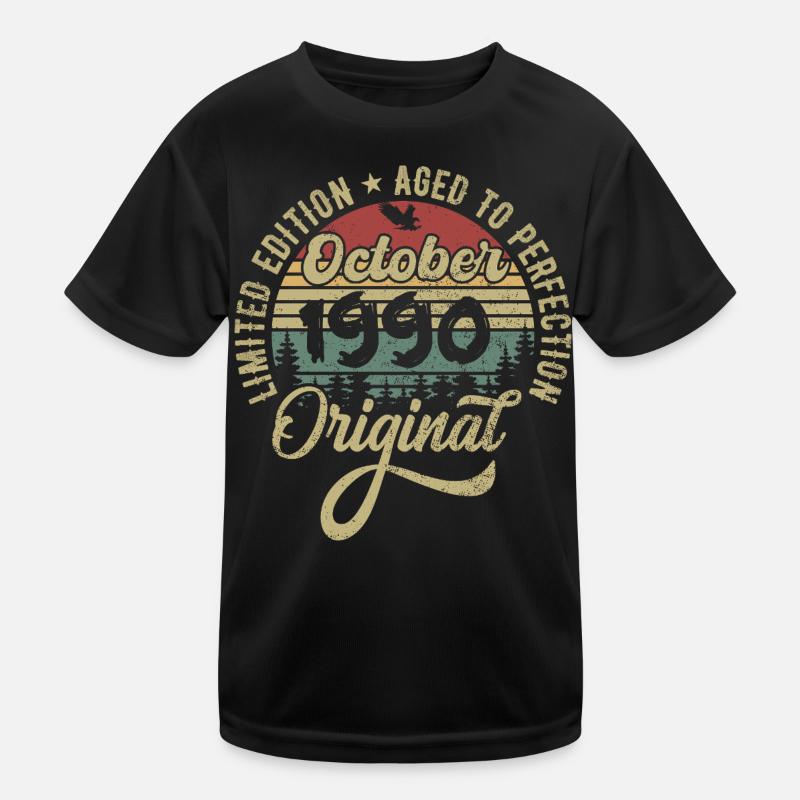 october 1990 anniversary october 1990 october Kids Functional T-Shirt