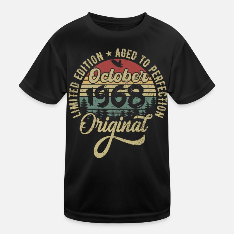 october 1968 anniversary october 1968 october Kids Functional T-Shirt