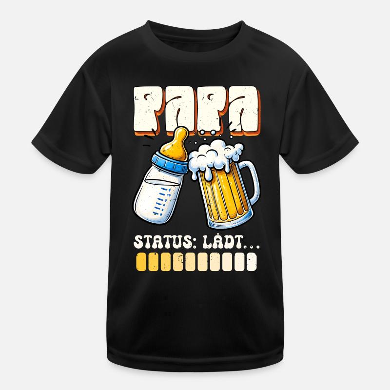 Werdender Vater PAPA STATUS LÄDT Lustiges Kinder Funktions-T-Shirt